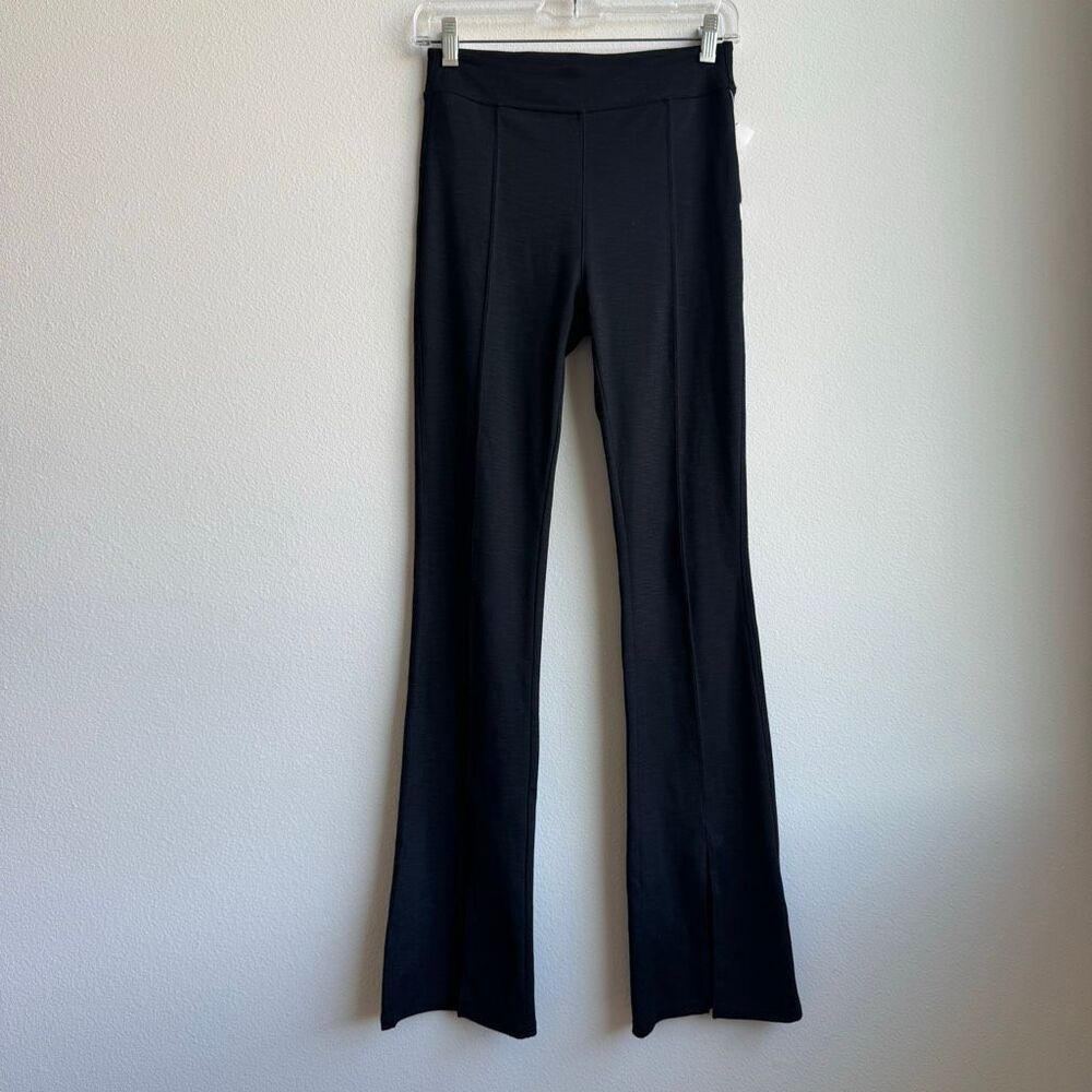 Vuori Lux Rib Split Pants Womens Small VW4042 Ribbed Yoga Lounge Flare Black